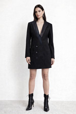 Erin Wasson x RVCA Blazer Dress Womens S Black Wool Double Breasted Goth Chic