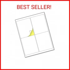 Large White Labels Stickers, Laser/Inkjet Printable, 4 x 5, 30 Sheets