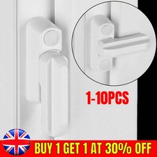 1-10x Window Safety Locks UPVC Door Sash Jammer Security Restrictor Lock White