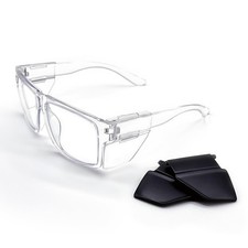 Safety Glasses with Removable Side Shield, UV400 Protection, Rectangle Anti F...
