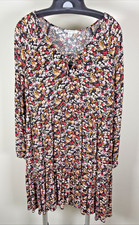 American Eagle Floral Boho Babydoll Ruffled Dress Long Sleeve V-Neck Women's M