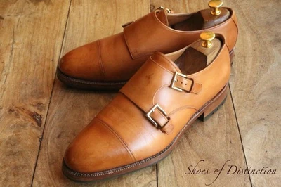 Chaussures de moine double cuir marron marron marron Meermin pour hommes UK... - Photo 1/4