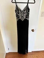 Beautiful TLC Black Prom Dress W/ Slit Size 3/4