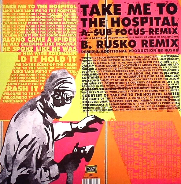 THE PRODIGY - TAKE ME TO THE HOSPITAL - 12” VINYL RECORD -DRUM & BASS DUBSTEP DJ Foto 2 de 4