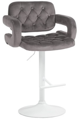 Barhocker Dublin Samt weiß grau