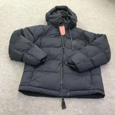 The Arrivals Turbo Puff Man Jacket Mens Small Black Hooded Puffer Winter Coat