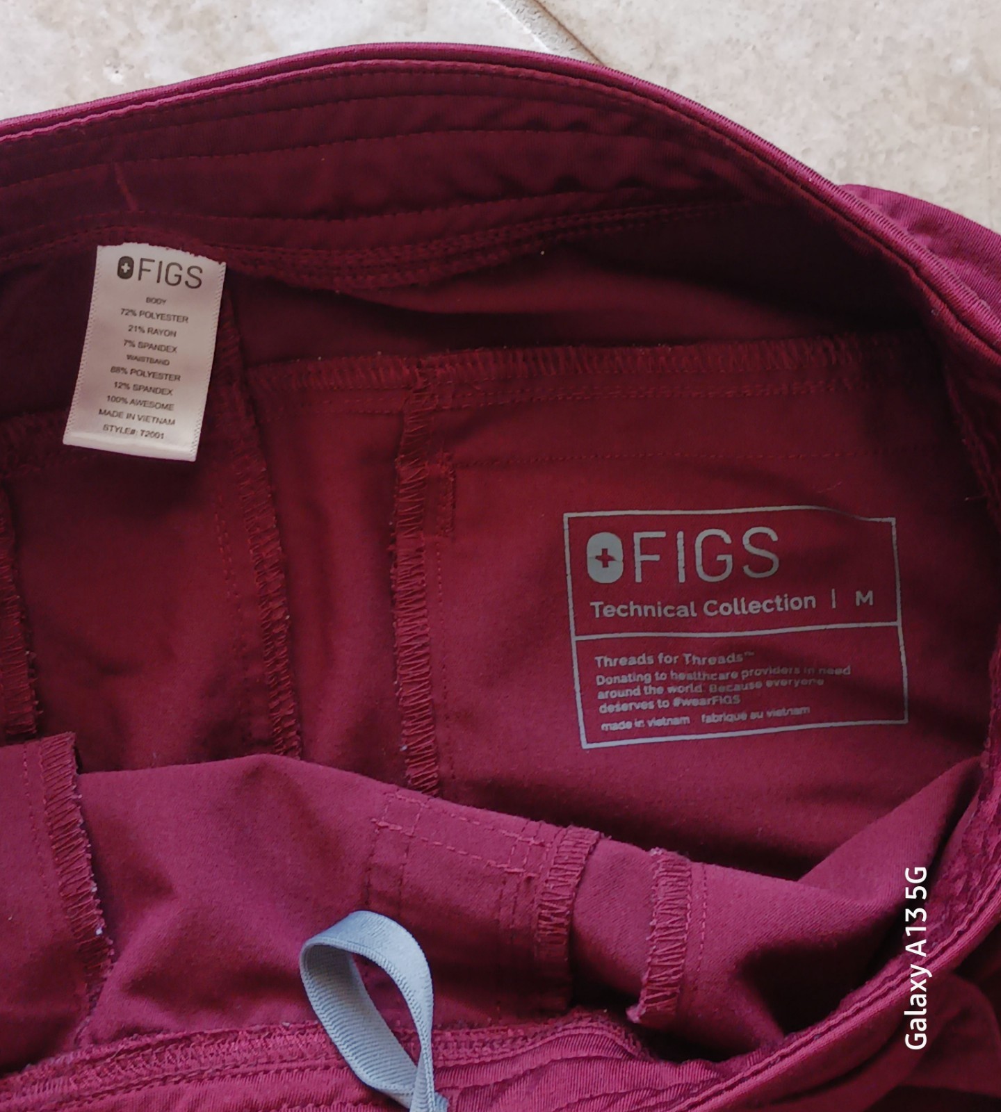 Figs Technical Collection Maroon Basic Women's Sc… - image 2