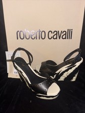 Robert Cavalli Freedom -print Studded Wedge NWT Sz 40