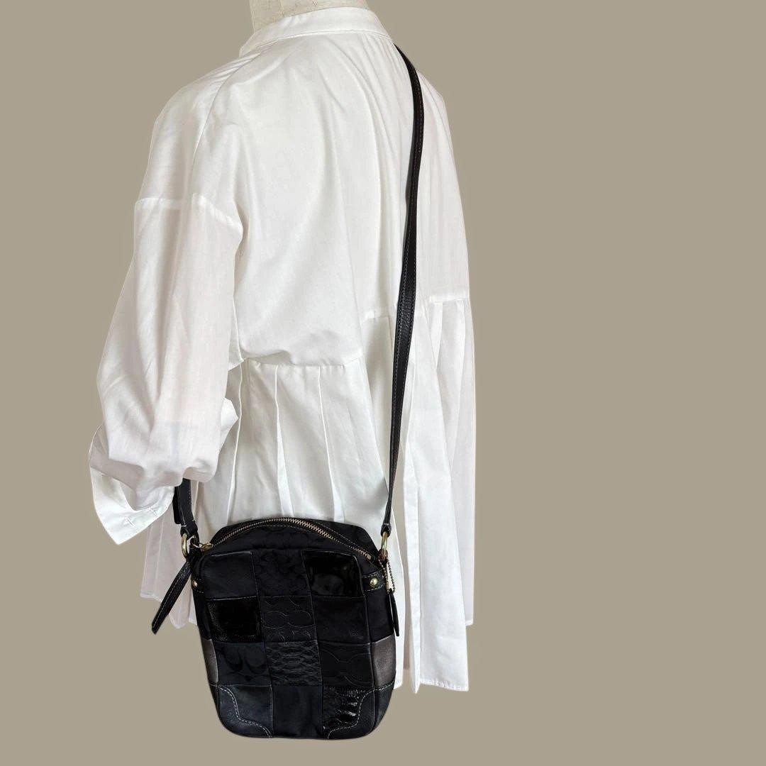 COACH Patchwork Black Shoulder Bag Crossbody Sign… - image 2