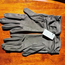 Vintage Van Raalte Black Nylon Dress Gloves   NOS w/ Tag   Gathered Wrist   S/M