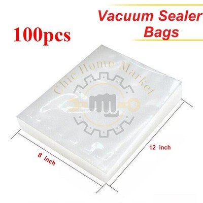 100pcs 8''x12'' Vacuum Sealer Bag Food Saver Storage Package