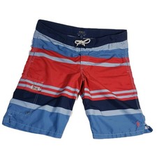 Polo Ralph Lauren Swim Trunks Youth Sz L 32x10 Striped Surfing Board Shorts