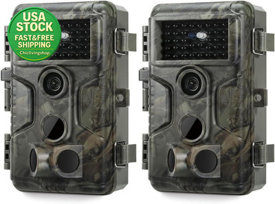 A3S Trail Camera 64MP Photo 1296P Video Non-Cellular 2 Pack