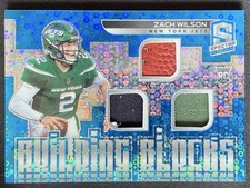 Zach Wilson 2021 Panini Spectra Building Blocks Patch Neon Blue RC /60 #BB-ZW