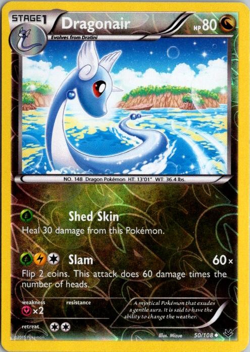 DRAGONAIR 50/108 UNCOMMON ROARING SKIES POKEMON REVERSE HOLO MP