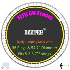 6FT Trampoline Mat Replacement,54.7"  4.56FT Diameter Mat with 36 Rings, Fit...