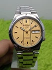 Vintage Seiko 7s26 01Z0 Day/Date 21J Goledn Dial Automatic Mens Wristwatch JAPAN