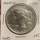 1921 High Relief Uncirculated First Year Peace Dollar 90% Silver MS+