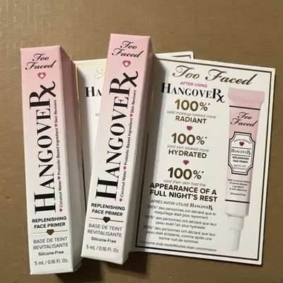 2XToo Faced Hangover RX Replenishing Face Primer 5 ml .16 fl oz sample size. NIB