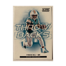 2025 Panini Score Tyreek Hill Throwbacks Insert #18 Miami Dolphins NFL