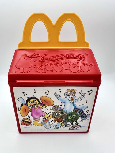 Vtg 1989 McDonalds Happy Meal - Burger, Fries, Funny Flute Fruit Pie & Carry Cas - Picture 5 of 10