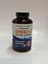 Triple Strength Omega 3 Fish Oil 3600 mg | EPA & DHA | 120 Count Exp 02/2027