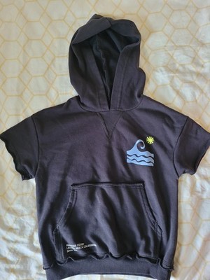 Grayson Mini Short Sleeve Sweatshirt Hoodie - Kids 5T Black Waves Laguna Beach