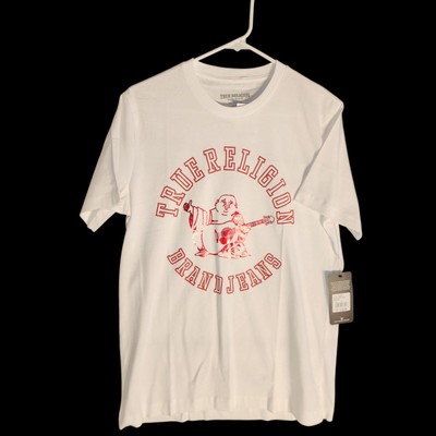 True Religion T-Shirt Small White And Metallic Red Buddah Streetwear - Main Image