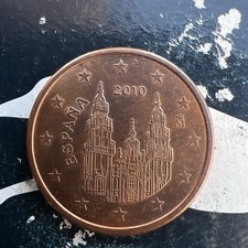 5 Euro Cent Coin Spain 2010 Circulated Coin Circulated Coin Collectible Coin Commemorative Coin