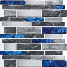 A17011 10-Sheets 12"x12" Self-Adhesive Kitchen Backsplash Tiles in Marble