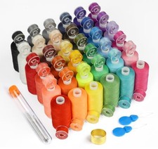 700 Yard 36 Color Sewing Thread Kit with Prewound Bobbins 36 colors,700yd