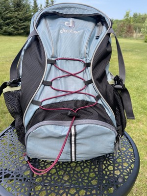 DEUTER Backpack Tactic 21-25 Liter, Slate Blue/ Green with Rain Fly