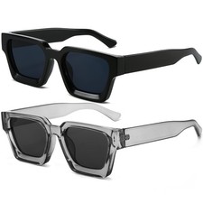 Square Sunglasses for Women Men Square Thick Frame Sun Glasses Simple Designe...