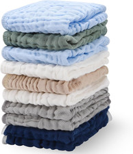 10 Pack Muslin Cotton Baby 12 12 Inches Soft Absorbent Newborn Face Body To