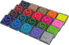 20 Colors Ink Pad Stamps, Washable Safe Craft Inkpad for Rubber Stamps