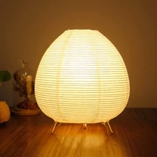 Paper Lantern Lamp - Rice Paper Table Lamp Bedside Modern Desk Lamp for Night...