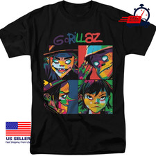 NEW GORILLAZ Band Concert Tour T-Shirt Retro Pop Art Graphic Tee, Music Fan Gift
