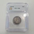1914-S Barber Quarter 25C Silver 0.900 Business Strike ICG VG8 Slab