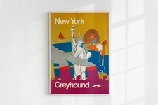 Vintage New York Greyhound Poster | 2:3 Printable Wall Art