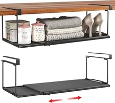 Expandable Under 2 Pack, Black-6"h X 8.26"d-0.94" Thick Clip 