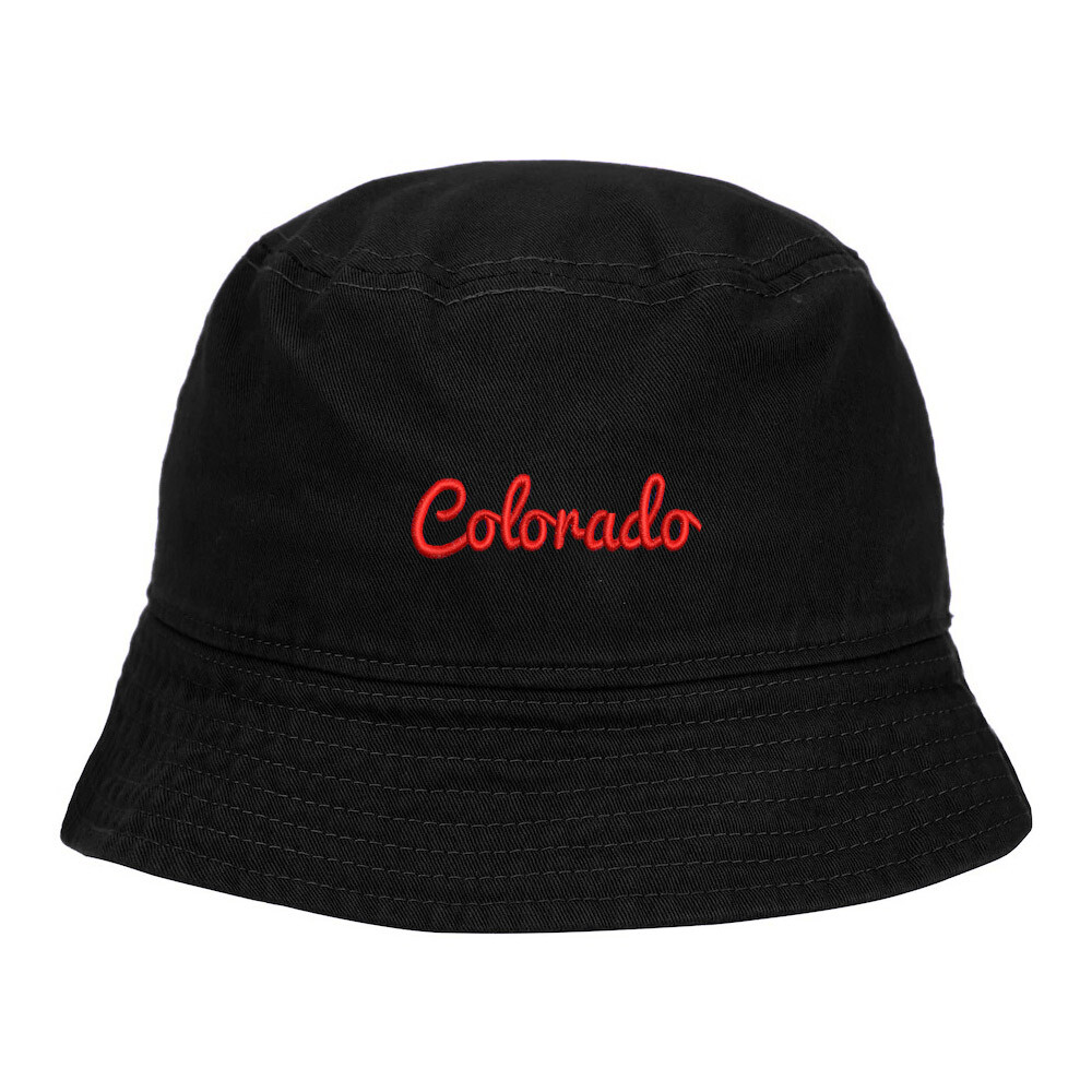 Bucket Hat for Men&Women Colorado - CO Embroidered Cotton Beach Sun Hat-image