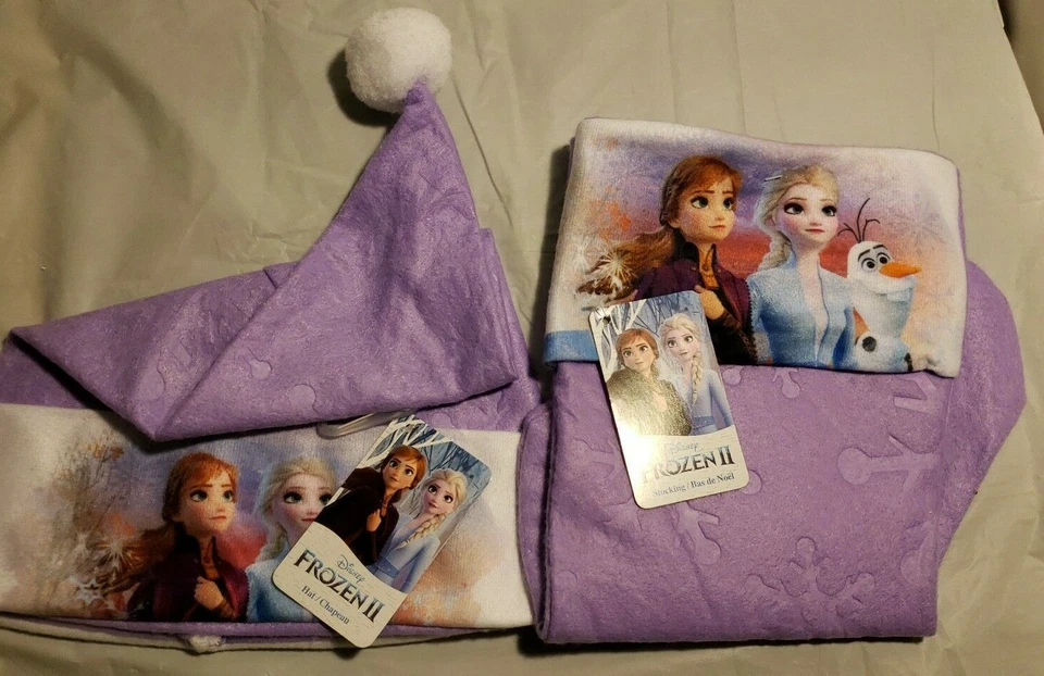 Nuevo Sombrero de Papá Noel Disney Frozen 2 y Medias de Navidad Elsa y Anna  Foto 3 de 4