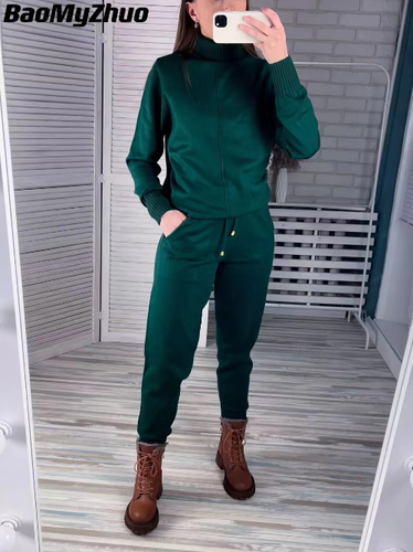 Pullover Zweiteiliges Set Damen Strick Hosenanzüge Trainingsanzüge - Bild 14 von 33