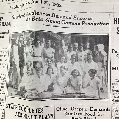 Pittsburgh PA Langley High School Newspaper April 29, 1932 Original Pretty Girls