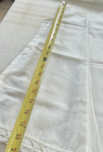 Antique 2 piece Baby Christening Gown Set 20” Long Handmade Dress Chiffon Outer - Picture 12 of 24