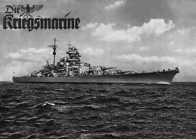 WW2 WWII German Kriegsmarine Battleship Bismarck Repro Print Poster