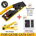 RJ45 RJ12 Pass Through Crimper Crimping Tool for Standard CAT5/6/6A Connectors 