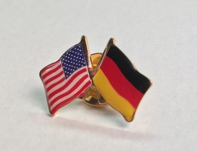GERMANY and USA Crossed Friendship Flag Lapel Pin **MADE IN USA** 