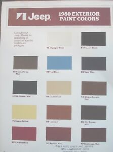 Jeep Color Chart