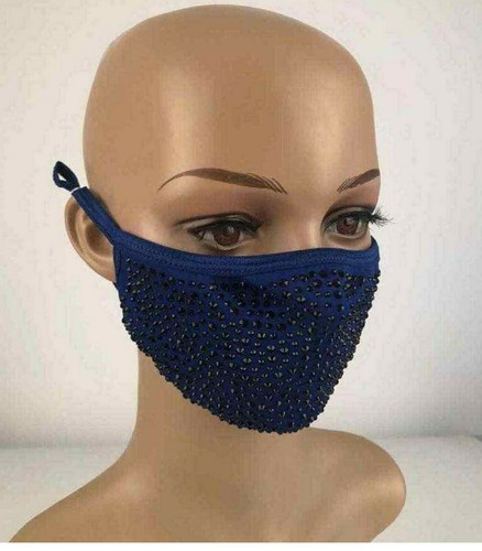Rhinestone Face Mask Bling Crystal Mask Reusable Washable With Filter Pocket - Picture 3 of 24